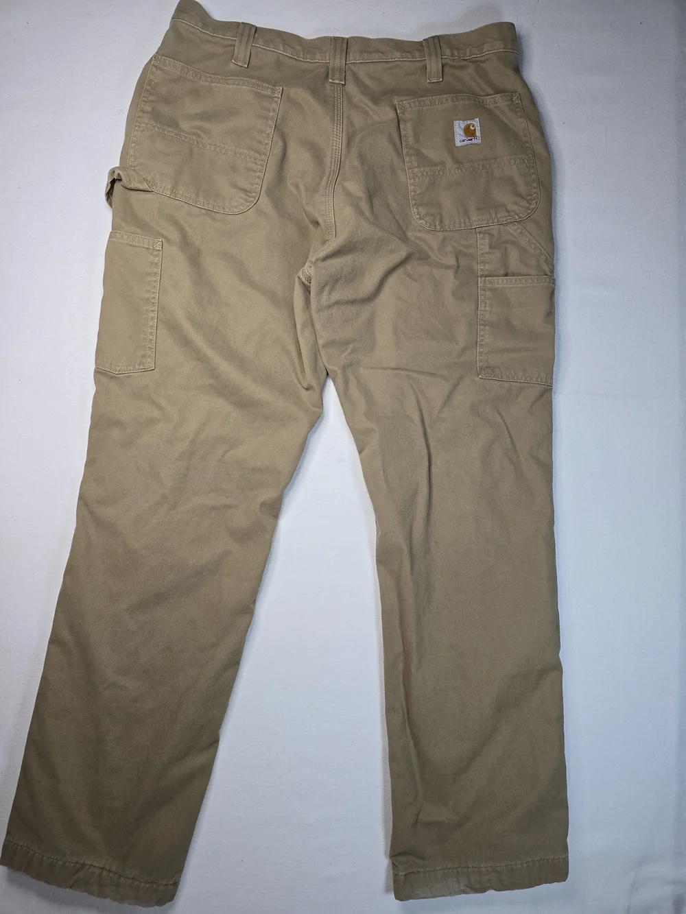 Carhartt Relaxed Fit Carpenter Work Pants Men's 36x32 Khaki Cotton